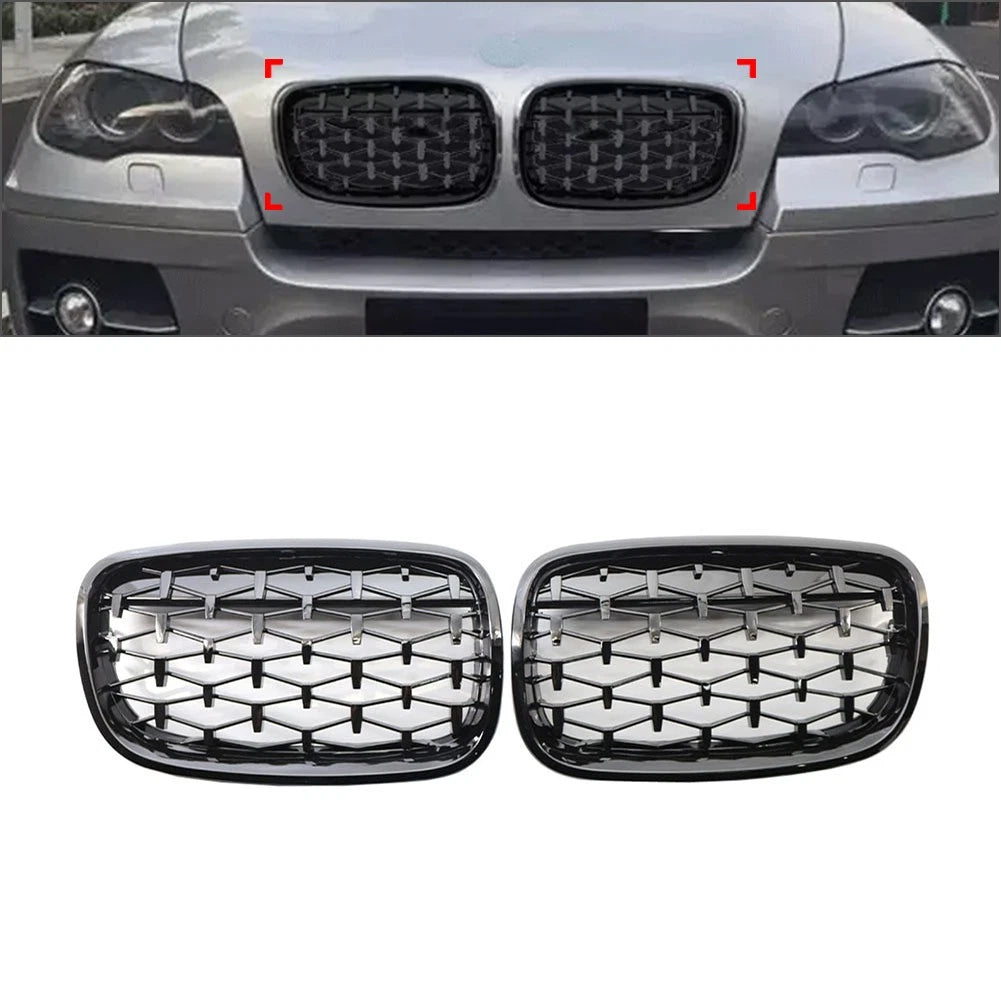 Front Bumper Kidney Grill Diamond Grille For BMW X5 E70 X6 E71
