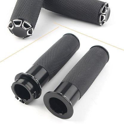 1" Handle Bar Hand Grips 25mm Black Fit Harley Touring Sportster XL883 XL1200
