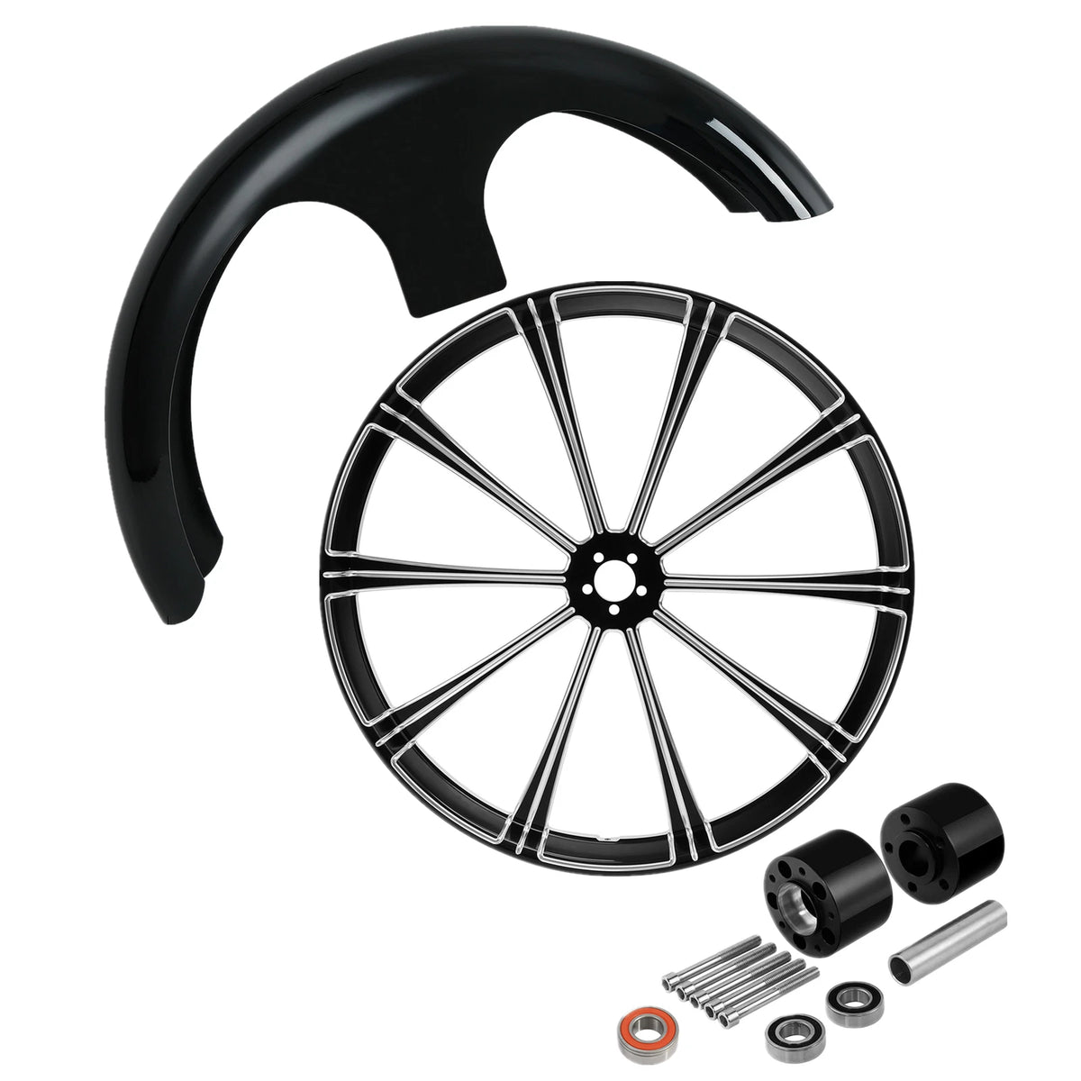 30" Front Wheel Rim Hub Dual Disc &Fender For Harley Street Road Glide ABS 08-Up