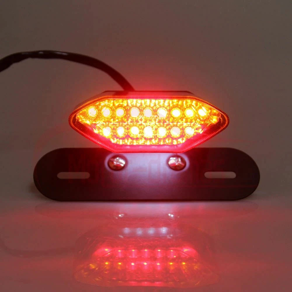 12V Smoke 20LED Motorcycle Brake Tail Turn Signal License Plate Integrated Light