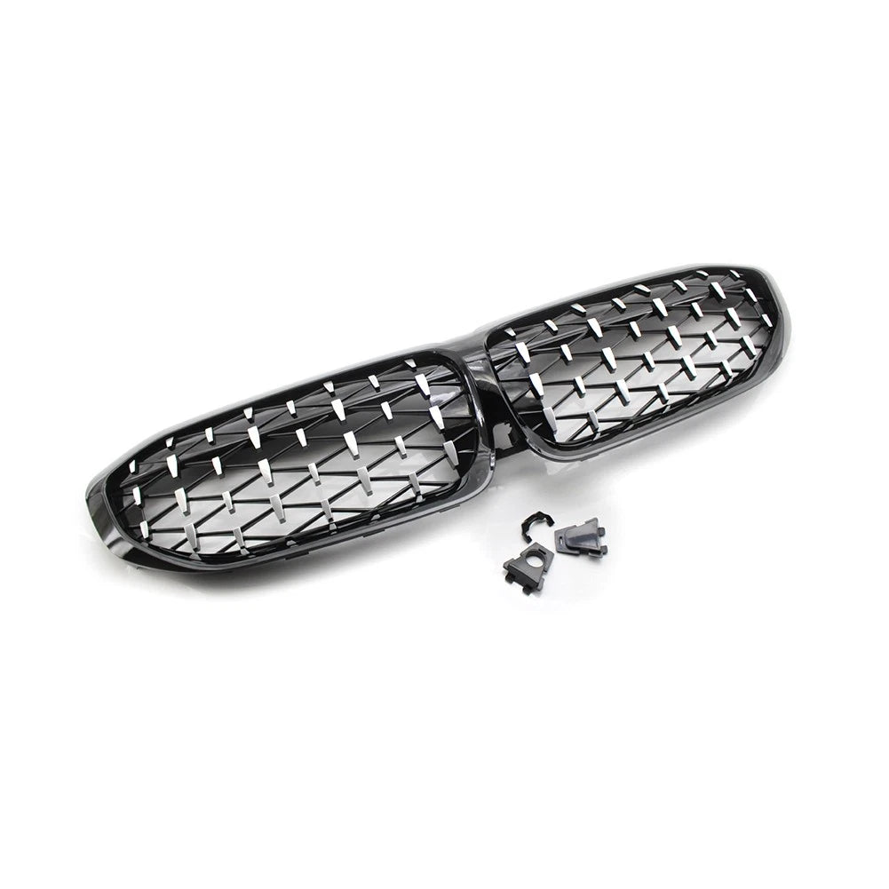 Pair Front Bumper Kidney Grill Diamond Grille For BMW 3 Series G20 G21 2019-2022