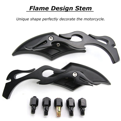 Black Motorcycle Mirrors For Harley Touring Street Glide Road King Softail Dyna