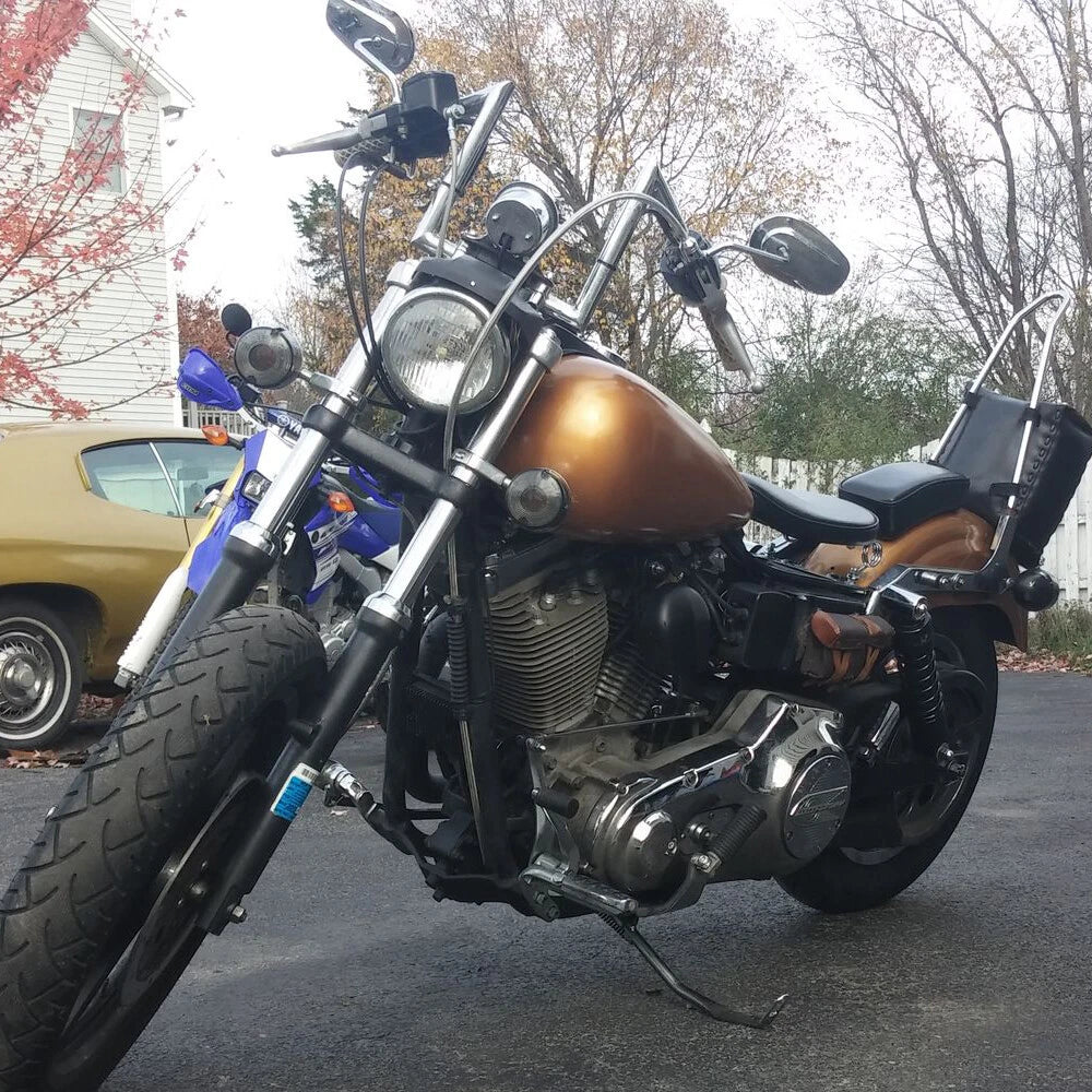 8" Rise 1" Ape Hanger Handlebars Drag Z-Bar Universal For Harley Honda Kawasaki