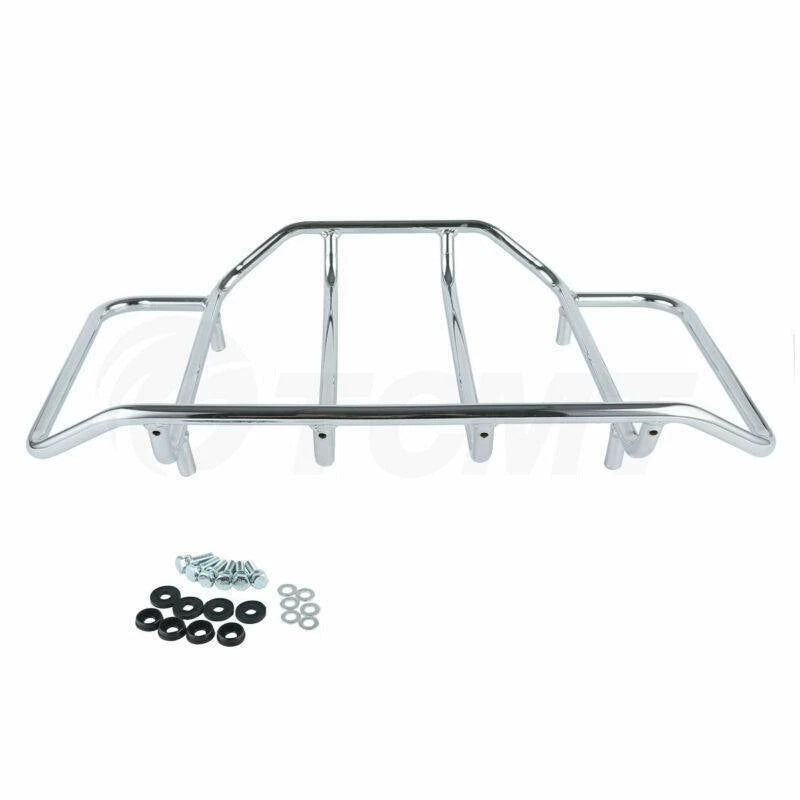 Matt Black Chopped Trunk Pad Mount Rack Fit For Harley Road Glide King 1997-2008