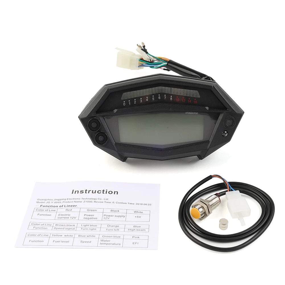 Motor Digital Tachometer Speedometer Gear Indicator Odometer For Kawasaki Z1000