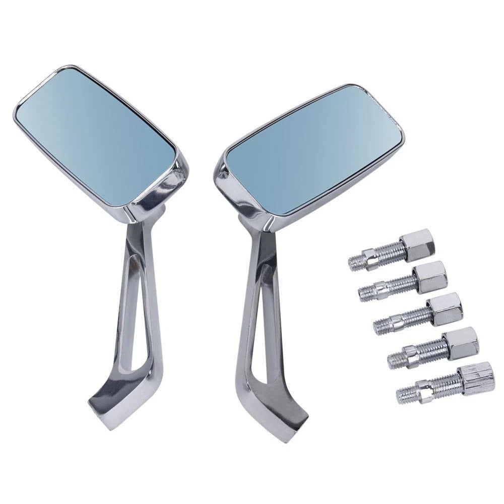 Rectangle Motorcycle Mirrors For Harley Softail Sportster Cruiser Bobber Chopper
