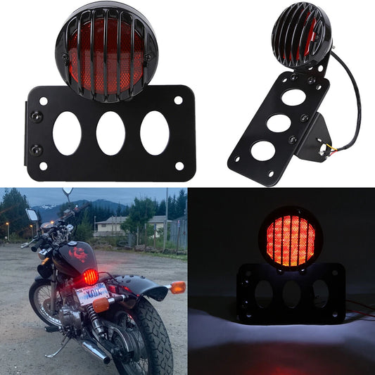 3/4" Side Mount Brake License Plate LED Tail Light For Harley Chopper Bobber XL