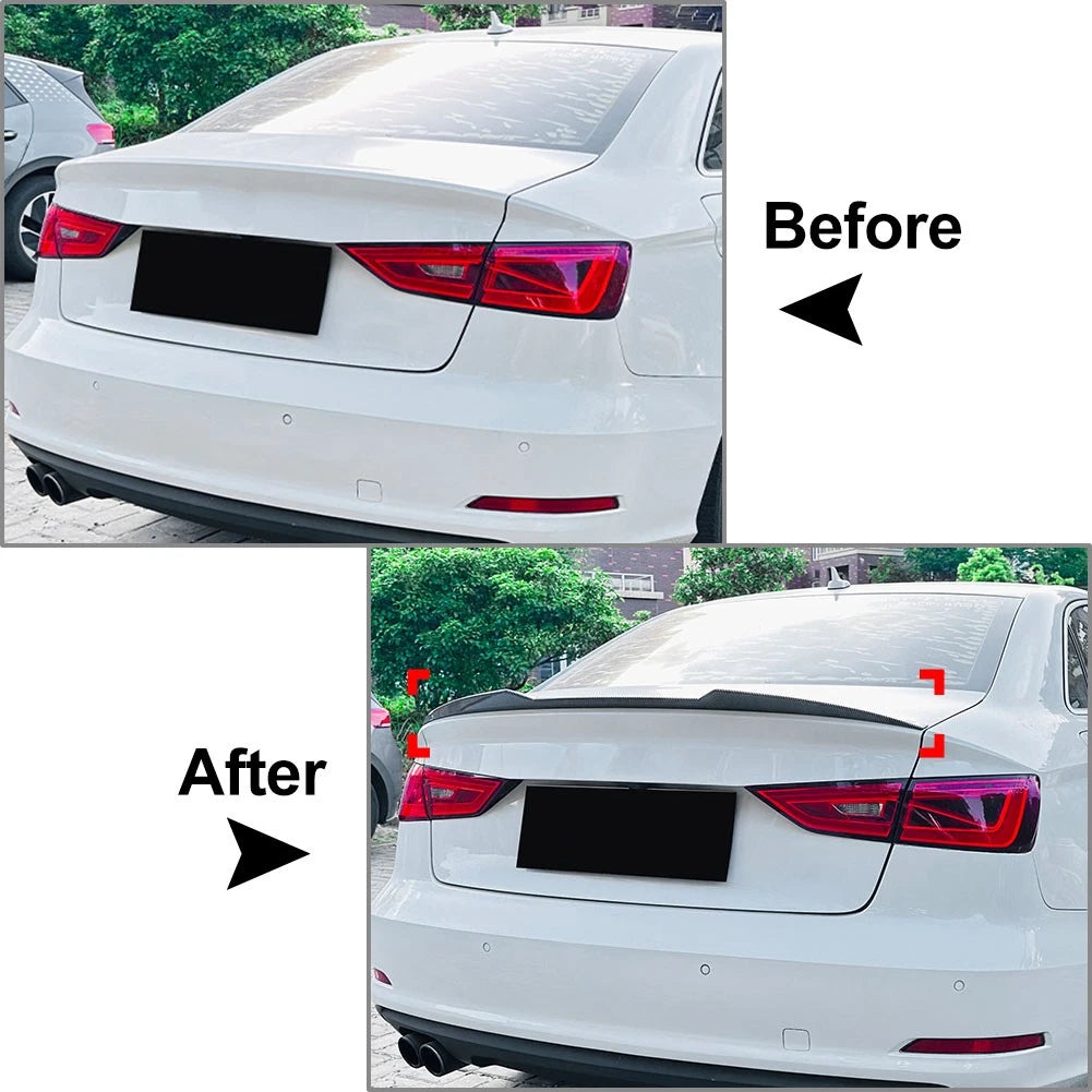 Glossy Blk Tail Wing Rear Trunk Spoiler Wing For Audi A3 S3 RS3 8V Sedan 2014-20