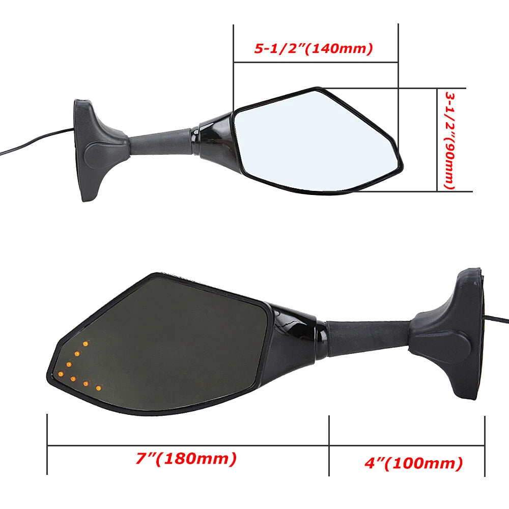 Motorcycle Rear View Side Mirror LED Turn Signal Light For Honda CBR650F 2014-16