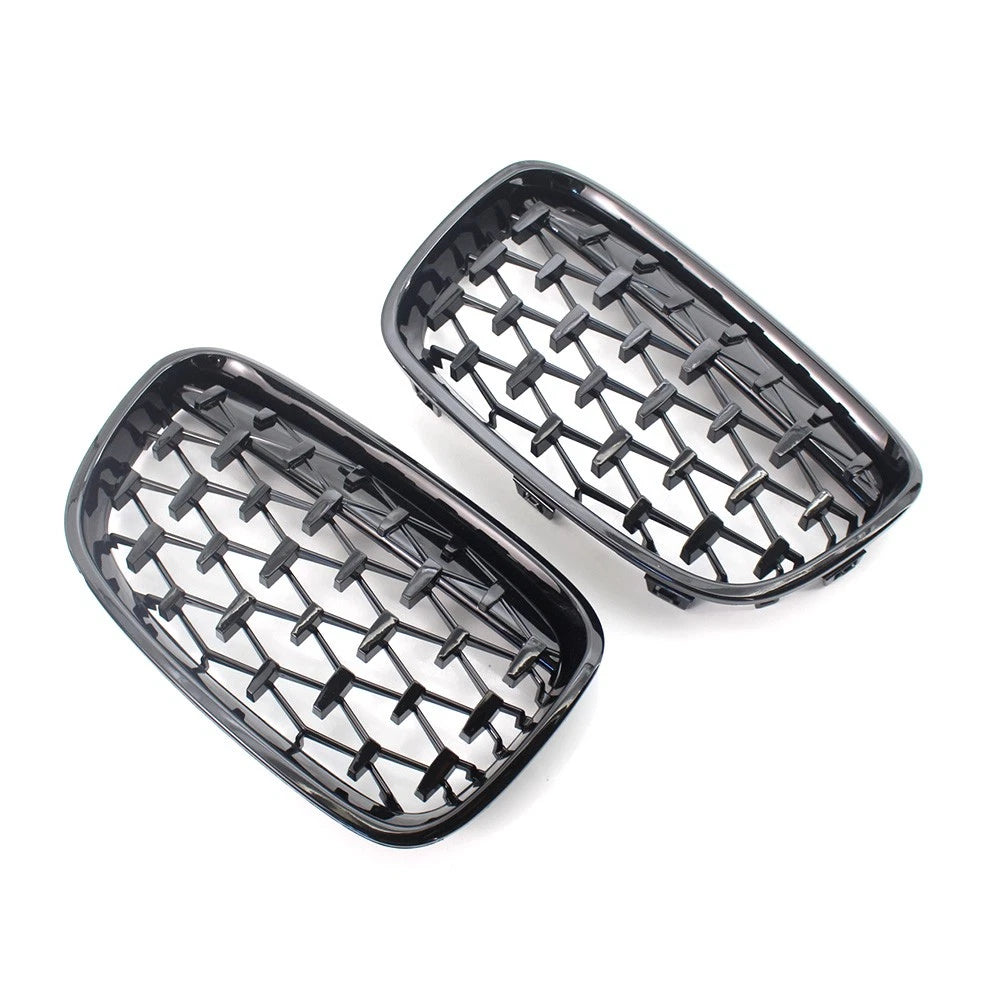 Gloss Black Diamond Meteor Front Kidney Grill Fit BMW 1 Series F20 F21 2011-14