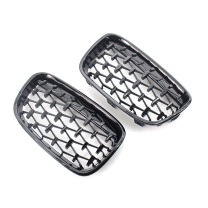 Gloss Black Diamond Meteor Front Kidney Grill Fit BMW 1 Series F20 F21 2011-14