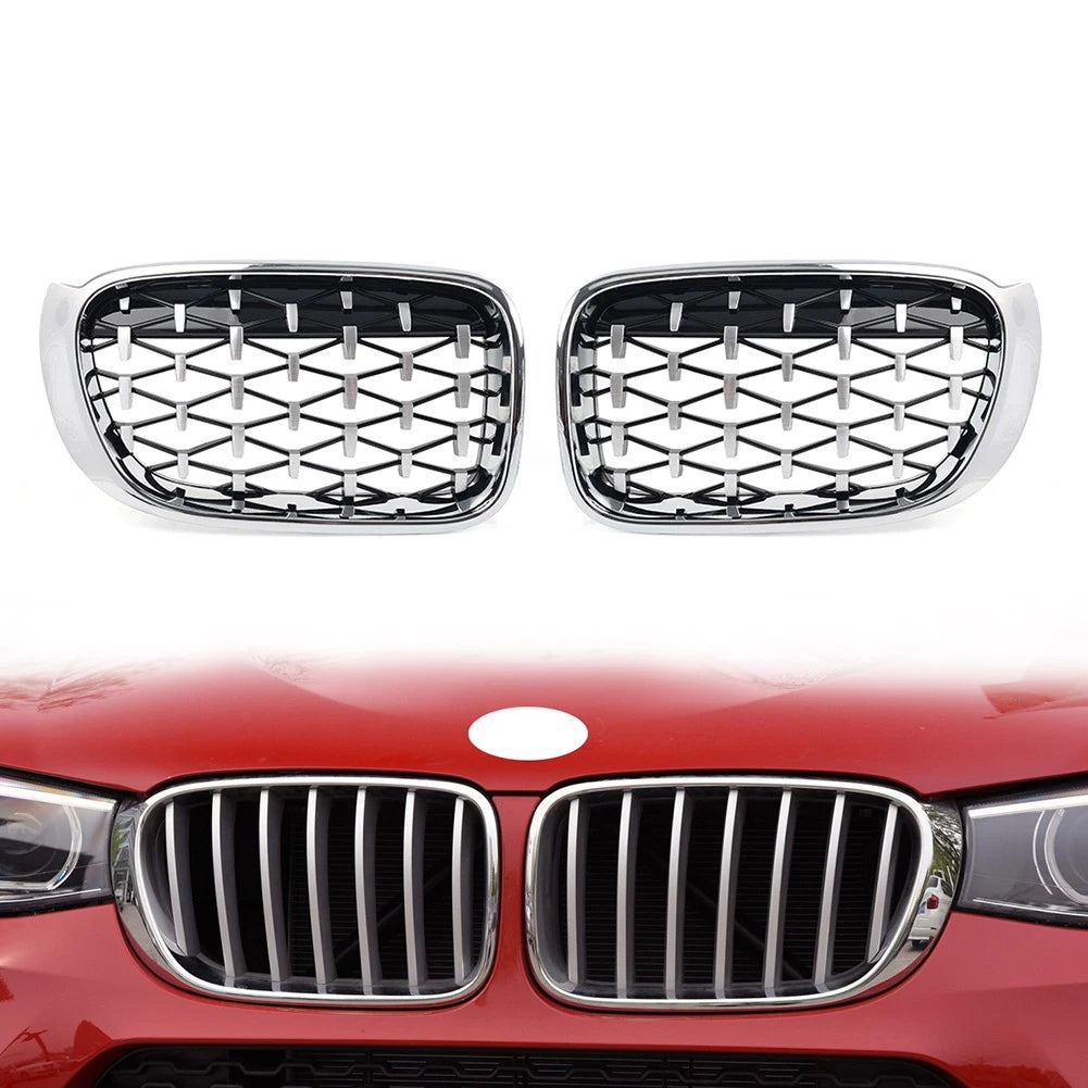 1 Pair Front Bumper Kidney Grille For BMW X3 F25 X4 F26 2014-2017