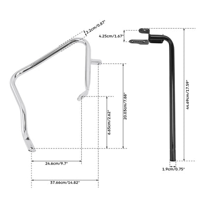 Saddlebag Bracket Guard Crash Bar For Harley Touring CVO Street Road Glide 23-Up