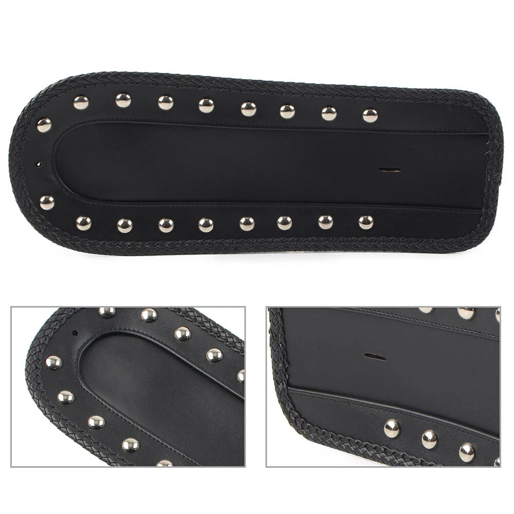 Studded Leather Rear Fender Bib Solo Seat For Harley Sportster XLH 1200 1100 883