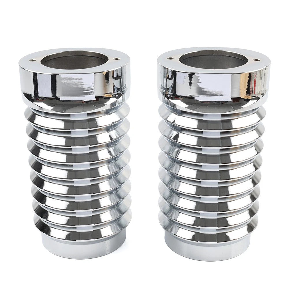 Retro Fork Boot Slider Covers Chrome Fit Harley Tour Road Street Tri Glide FLHR