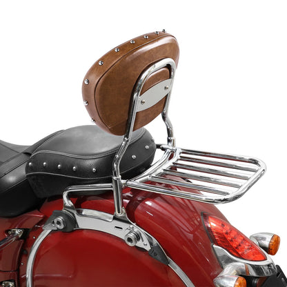 12" Backrest Sissy Bar Rack & Spools Fit For Indian Chieftain Dark Horse 2016-22