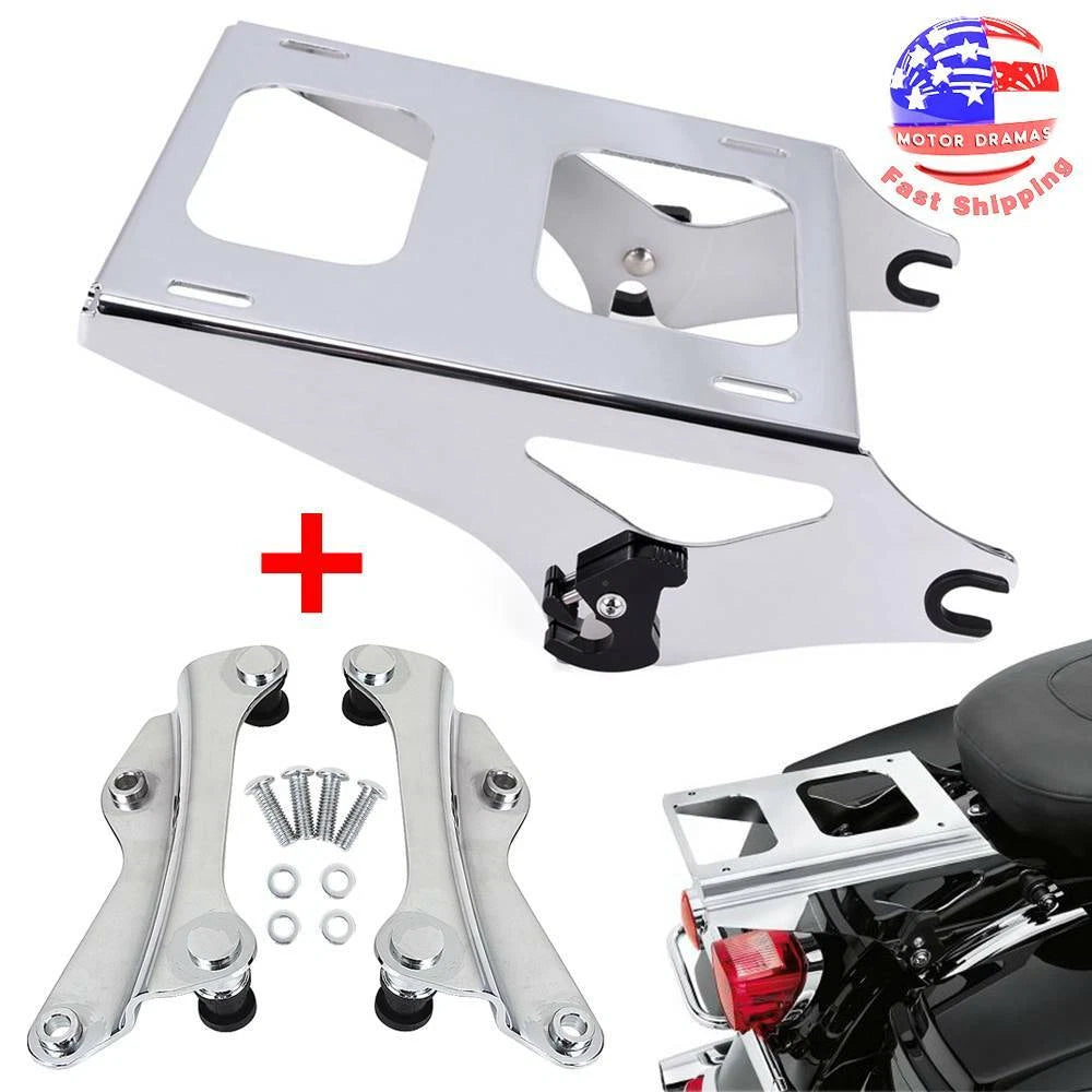 Detachable Tour Pack Mount Rack w/ Docking Hardware Kit For Harley Touring 14-23