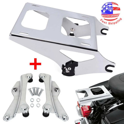Detachable Tour Pack Mount Rack w/ Docking Hardware Kit For Harley Touring 14-23