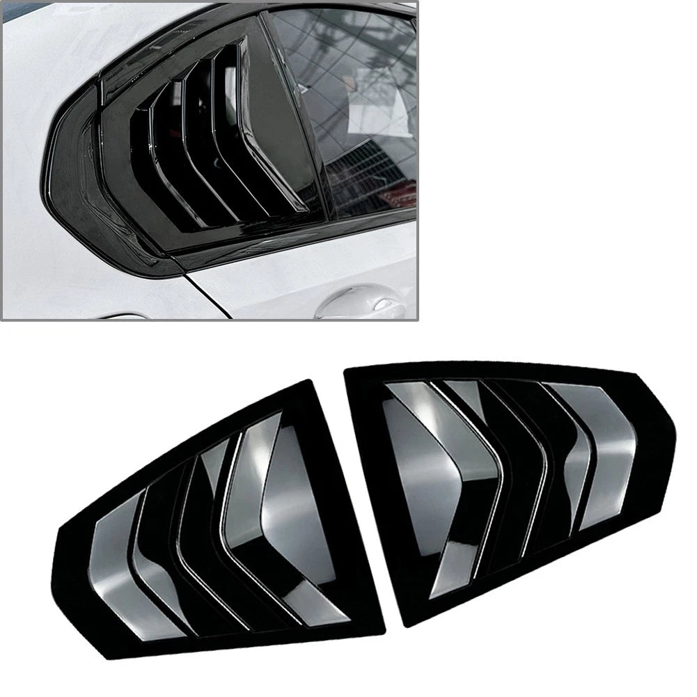 Glossy Black Rear Window Louver Shutter Cover Trim For BMW 3-Series G20 2019-23