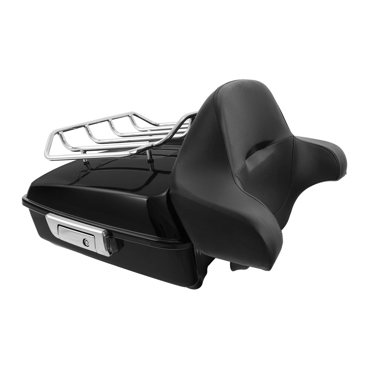 Chopped Trunk Two Up Mount Rack Backrest Pad Fit For Harley Fat Boy 2008-2016 15