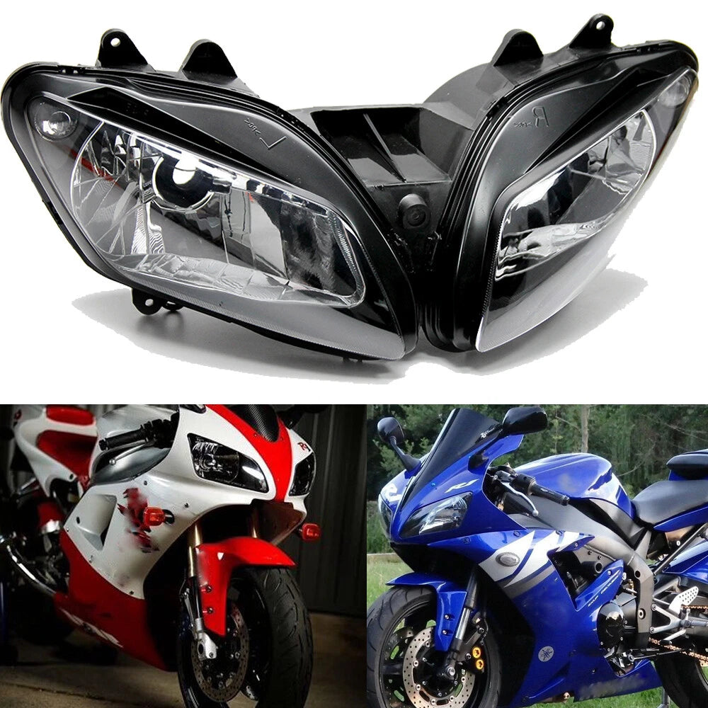 Left Right Headlight Headlamp Assembly For Yamaha YZF R1 YZF-R1 R1000 2002 2003
