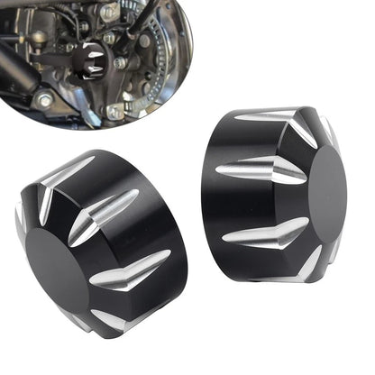 Pair Black Front Axle Nut Cover Caps For Can-Am Spyders GS RS RT ST F3 2008+