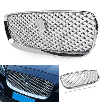 Front Upper Bumper Mesh Grille Grill Fit Jaguar XF XFR 2016 - 2020 Chrome