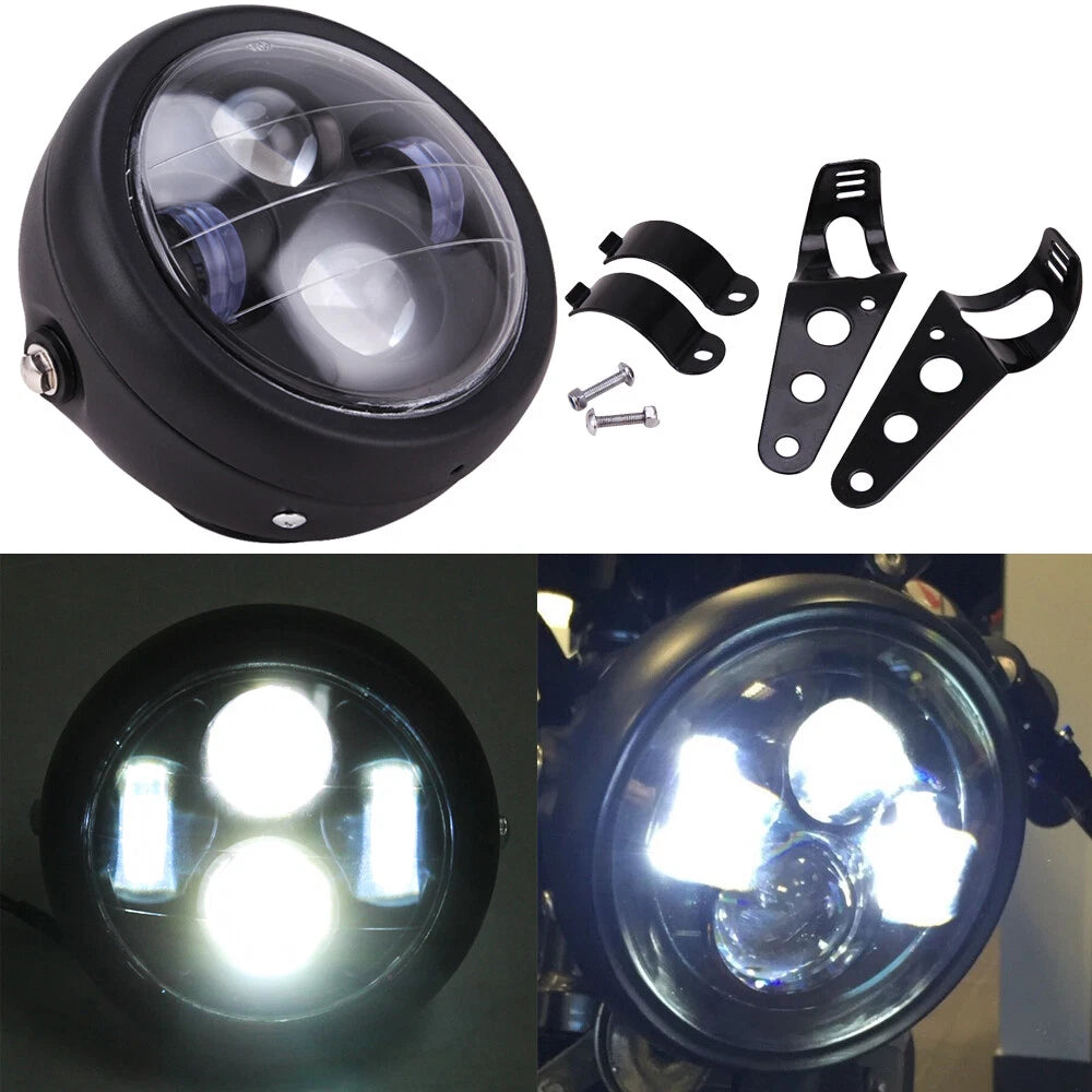 6.5'' Motorcycle LED Headlight Mount Bracket Universal Bobber Chopper Cafe Racer