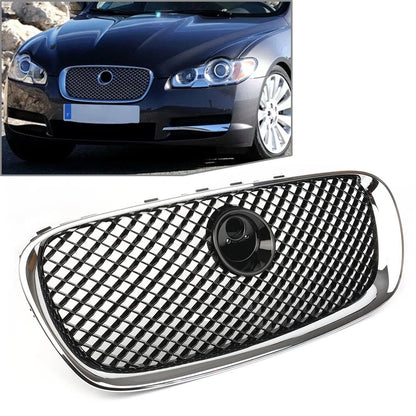 Front Bumper Grille Grill Fit for Jaguar X250 XF XFR XFRS 2008-2011 Chrome Black