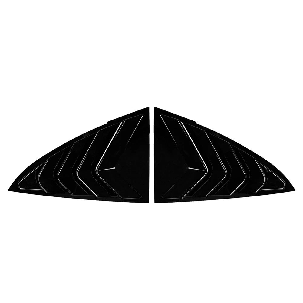2xGlossy Black Rear Window Side Vent Shutter Louver Cover Trim For Tesla Model 3