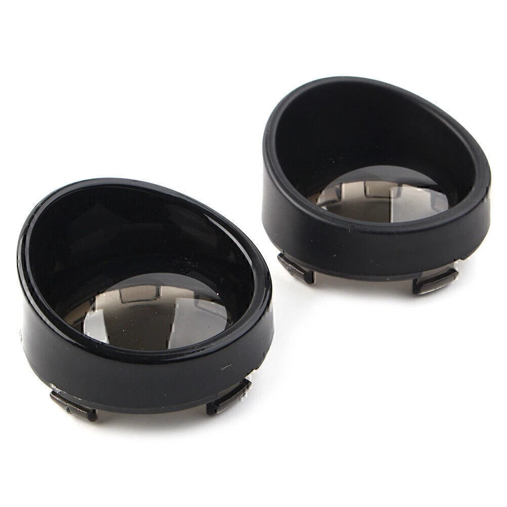 Turn Signal Light Lens Cover Black Bezels Visor Fit For Harley Softail