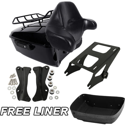 Black King Trunk Pad Mount Rack Docking Kit Fit For Harley Touring 2014-Up 2024