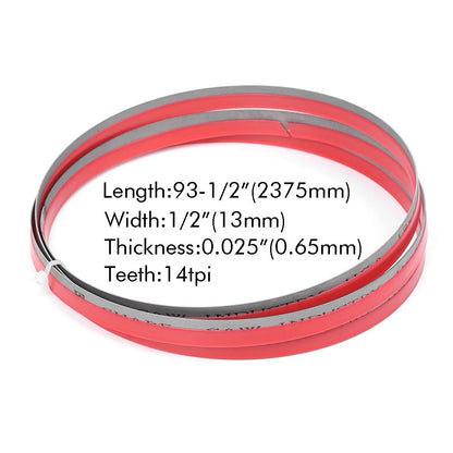 M42 Bi-Metal Band Saw Blades for Welding Technique 93-1/2" x 1/2" x 14TPI Shape