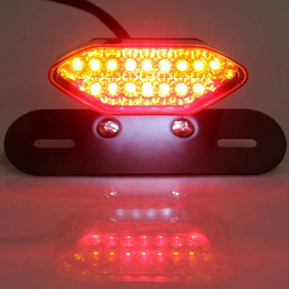 Motorcycle 16 LED Integrated Tail Lights License Plate Turn Signals Brake Light