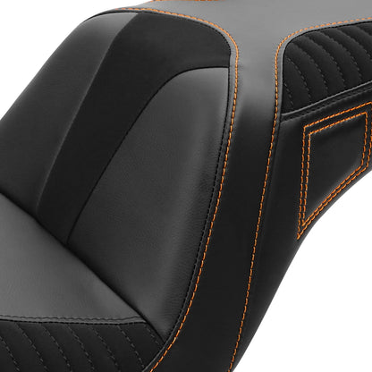 Black+Brown Driver Passenger Seat Fit For Harley Dyna Super Wide Glide 06-17 16