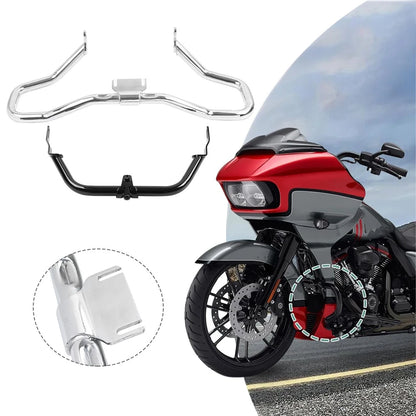 Chrom Engine Crash Bar Fairing Support Bracket For Harley Road Glide FLTRX 15-23