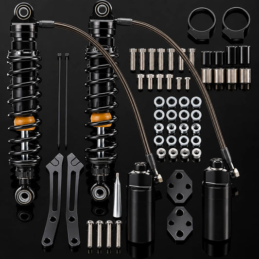 Remote Reservoir Rear Suspension Shocks for Harley Touring Road Glide FLTR 14-25