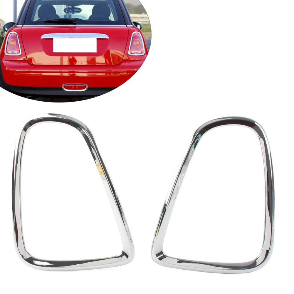 Pair Tail Light Cover Trim Silver For BMW Mini Cooper R56 R57 R58 R59 2007-2014