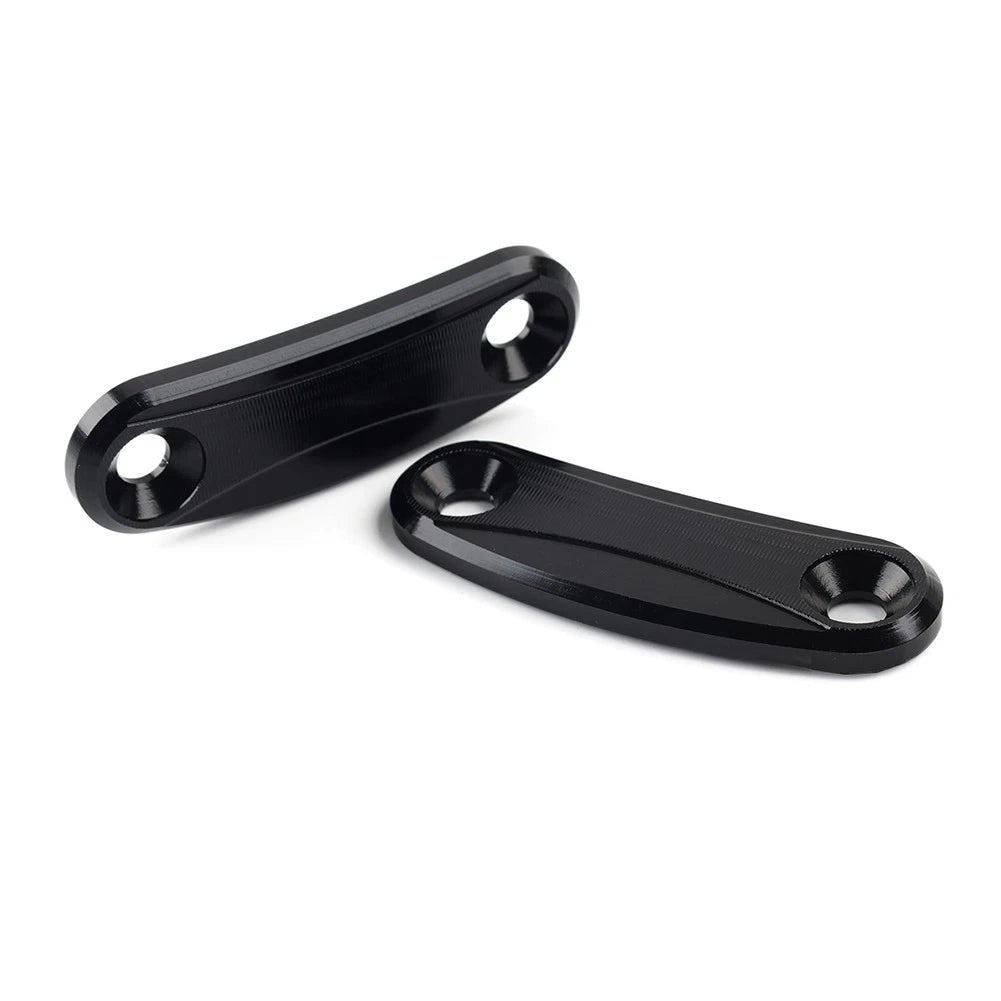 Rearview Mirror Block Off Base Plates Cover Black For Kawasaki ZX-10R 2011-2015