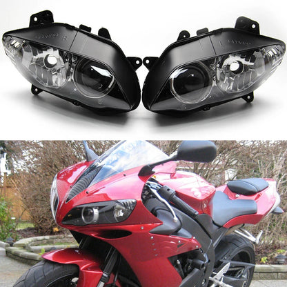 Front Left & Right Headlight Headlamp Assembly For Yamaha YZF R1 2004 2005 2006