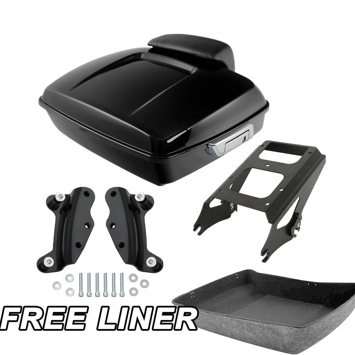 Chopped Trunk Backrest Mount Rack Docking Kit For Harley Street Glide 2009-13 12