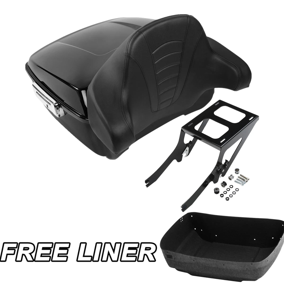 King Trunk Mount Rack Backrest Pad Fit For Harley Heritage Classic 18-Up Black