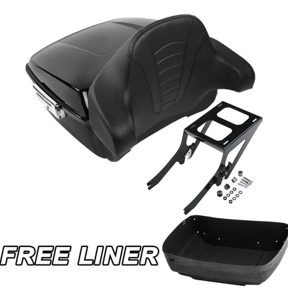 King Trunk Mount Rack Backrest Pad Fit For Harley Heritage Classic 18-Up Black