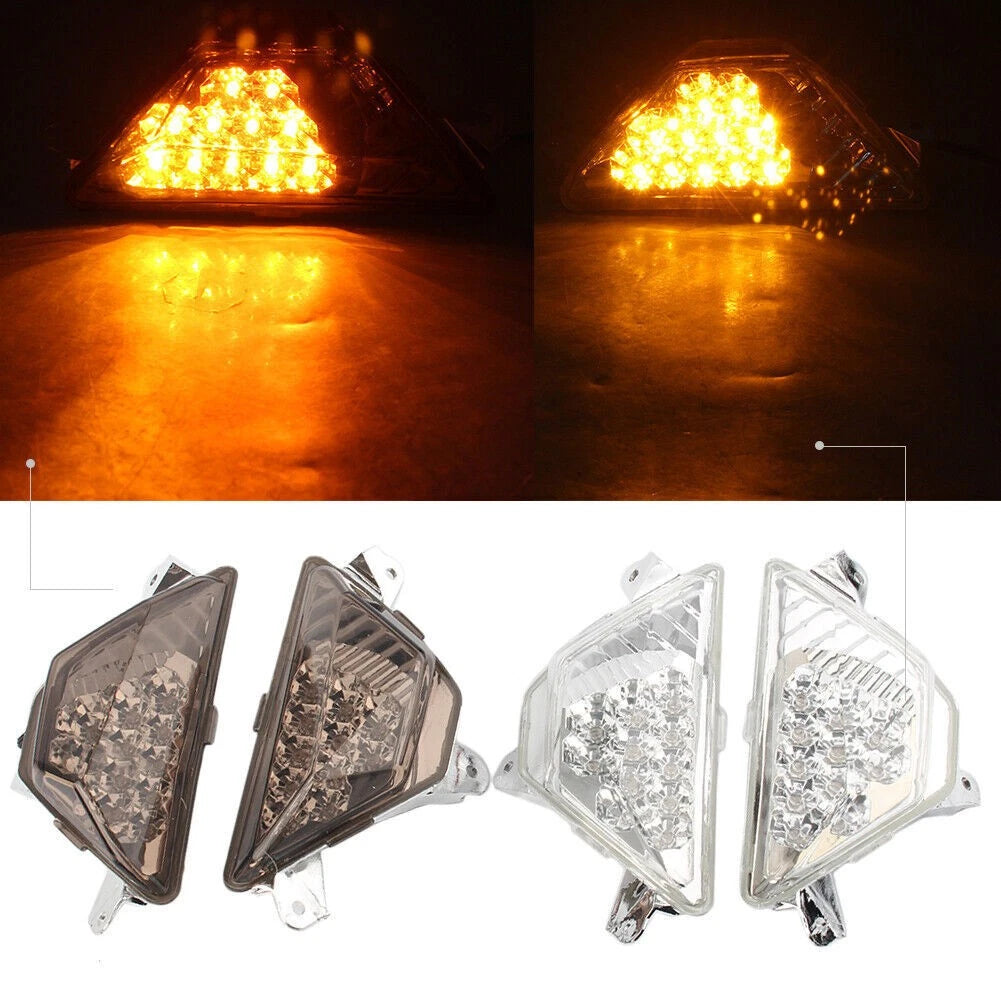 Front Turn Signal Lights Amber Indicator For Kawasaki Ninja 300R EX300 13-17