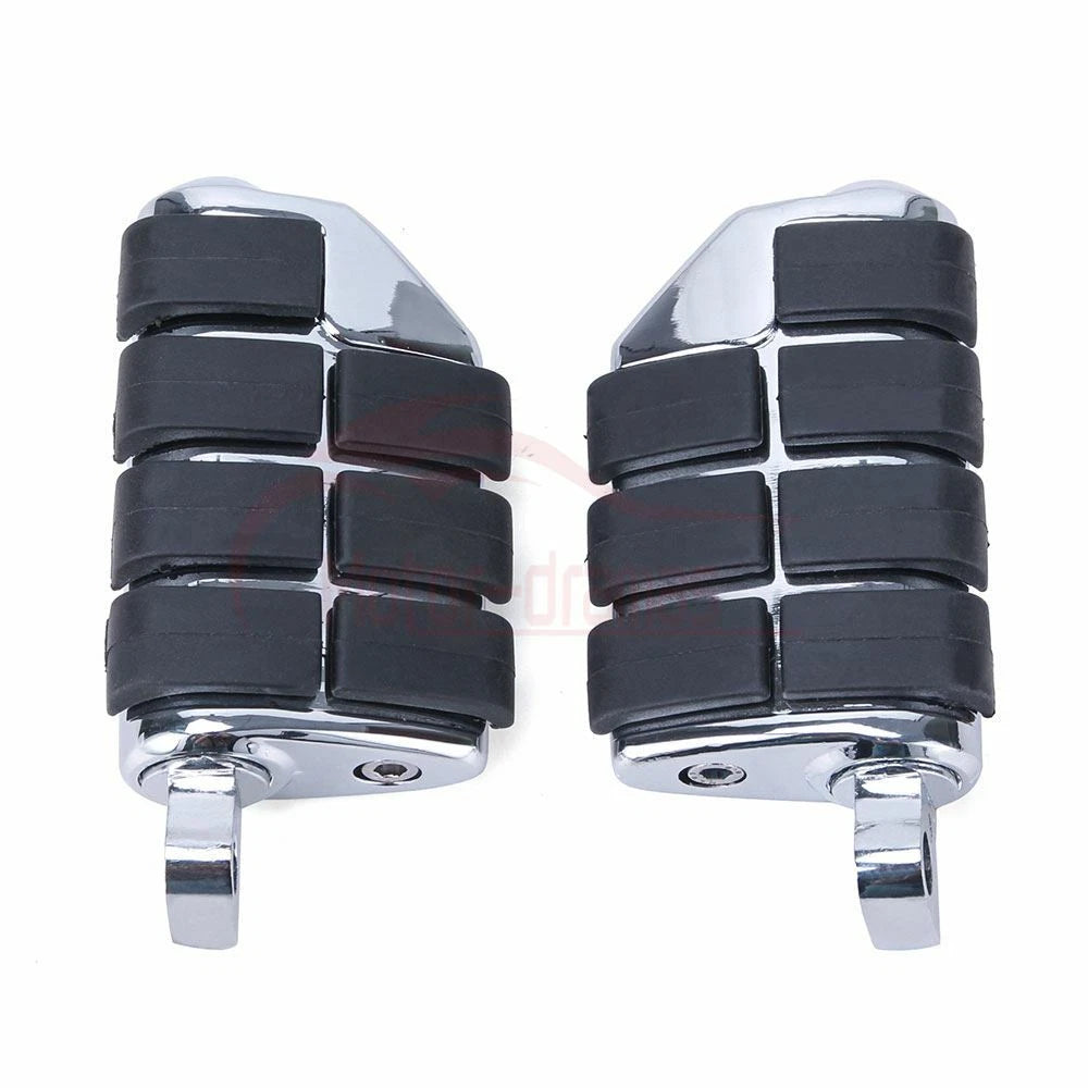 10mm Highway Foot Pegs Footrest Chrome Fit For Harley Touring Softail Dyna Honda
