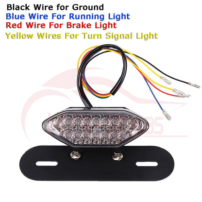 12V Smoke 20LED Motorcycle Brake Tail Turn Signal License Plate Integrated Light