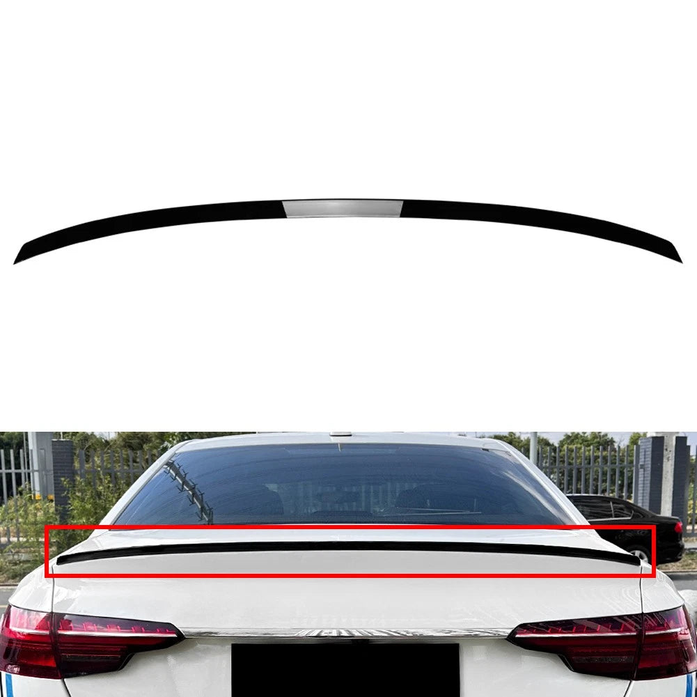Glossy Rear Trunk Spoiler Wing Rear Trunk Lip Spoiler For Audi A4 B9 S4 2017-24