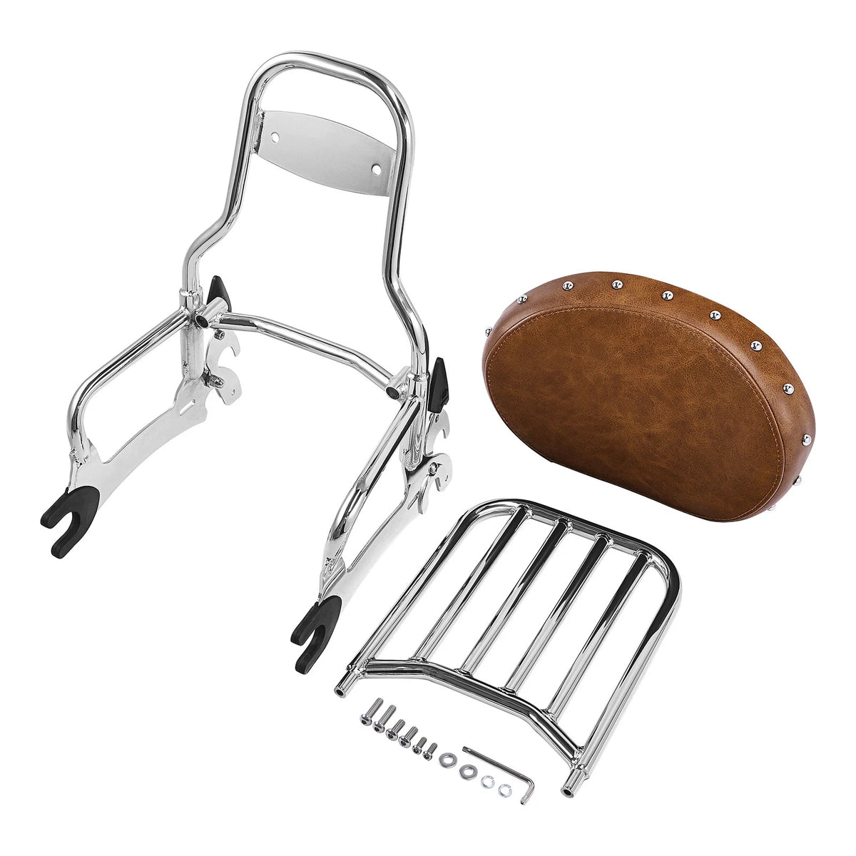 12" Backrest Sissy Bar Rack & Spools Fit For Indian Chieftain Dark Horse 2016-22