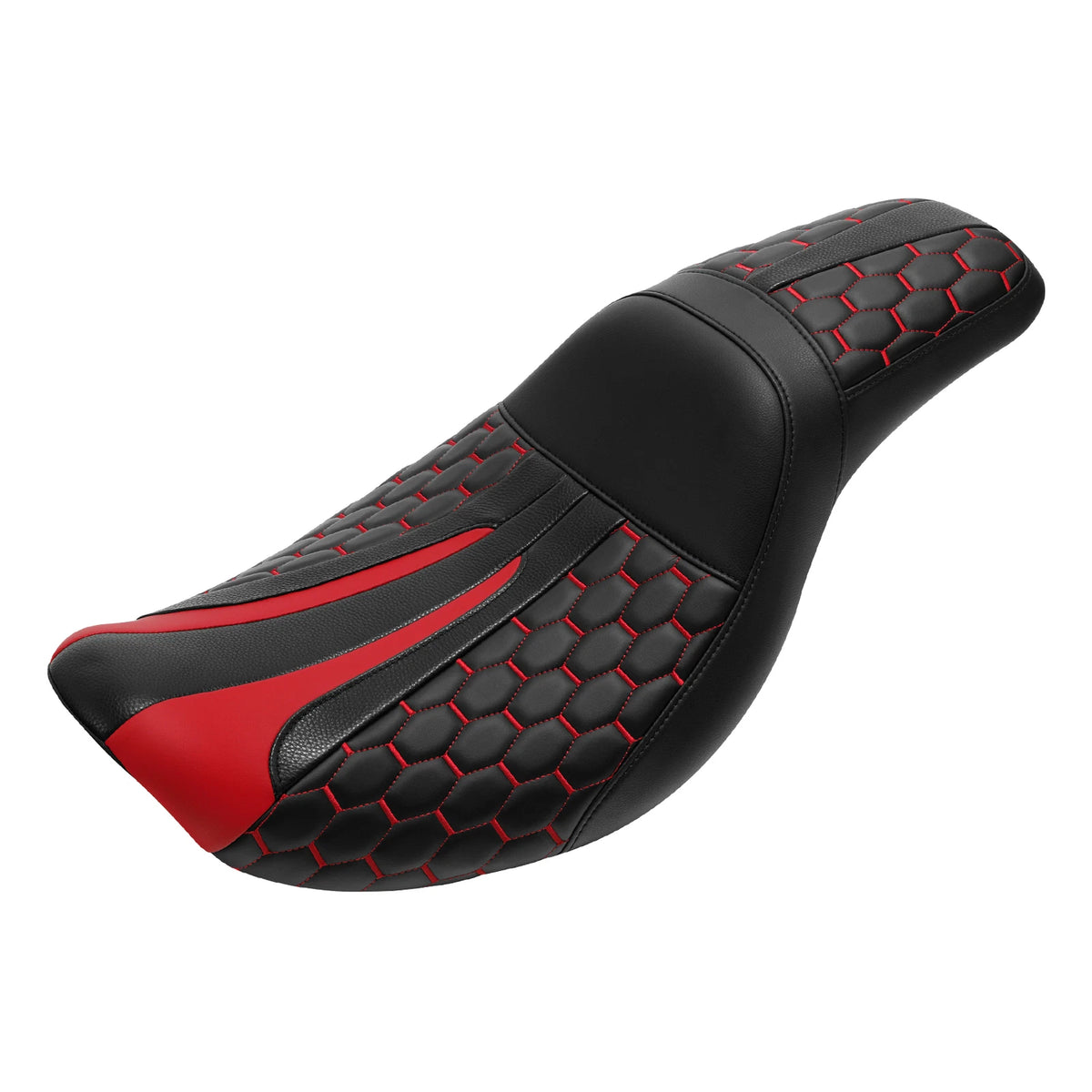 Black Red Driver Passenger Two-Up Seat Fit For Harley Dyna Low Rider FXDL 06-17