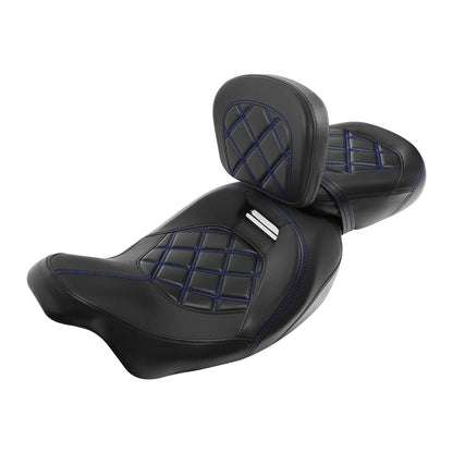 Driver Passenger Seat Rider Backrest Pad Fit For Harley Touring 2009-2023 Black